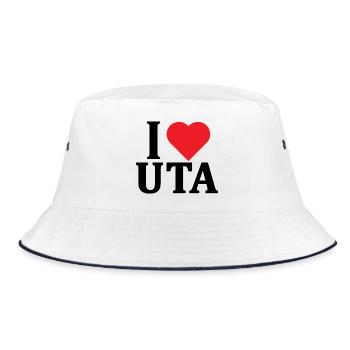 T-shirt I love Uta t-shirt Sardinia gift idea - Bucket Hat - white/navy - Front