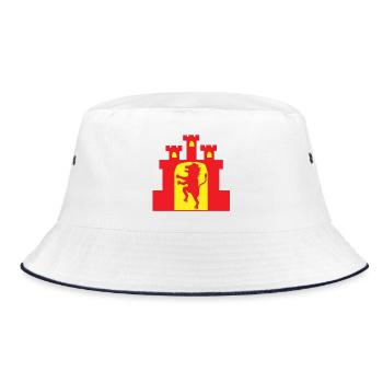 León et Castilla en rouge et jaune - Bob - blanc/marine - Devant