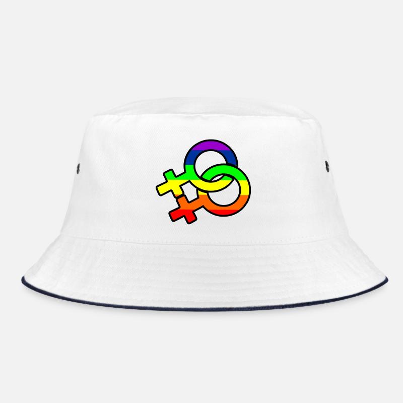 Gender-Lesben-Logo mit Regenbogen Bucket Hat