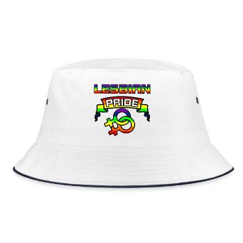 Regenbogen-Lesben stolzes Logo 5 - Bucket Hat - Weiß/Navy - Vorne