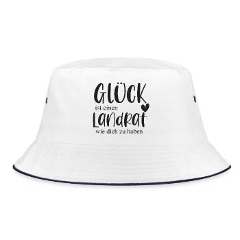 Landrat Ehrenamt Politiker Politik Geschenk - Bucket Hat - Weiß/Navy - Vorne