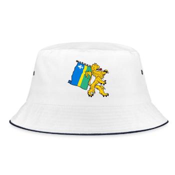 Löwe mit Flagge Flevoland die Flagge - Bucket Hat - Weiß/Navy - Vorne