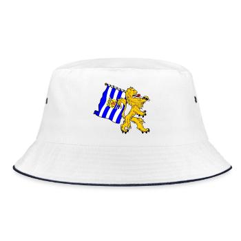 Löwe mit Flagge Zeeland Zeeland Provinzflagge - Bucket Hat - Weiß/Navy - Vorne