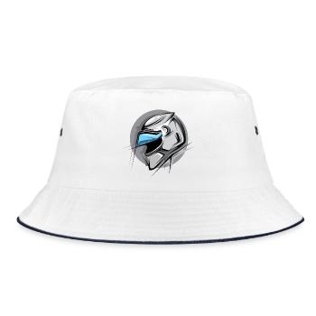 racing helmet Illustration Icon Graphic icon Logo - Bucket Hat - white/navy - Front