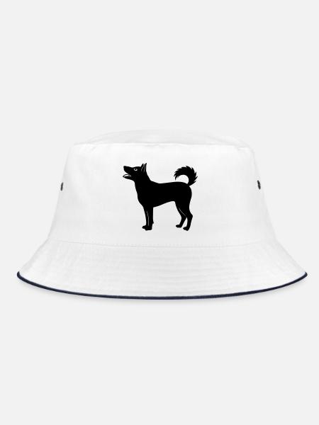 Dog shadow figure year of the dog - Bucket Hat - white/navy - Front