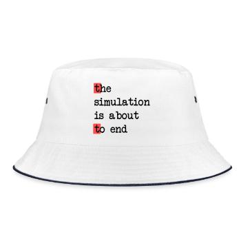 La fin de la simulation, Sci-Fi Matrix Humour Chemise - Bob - blanc/marine - Devant