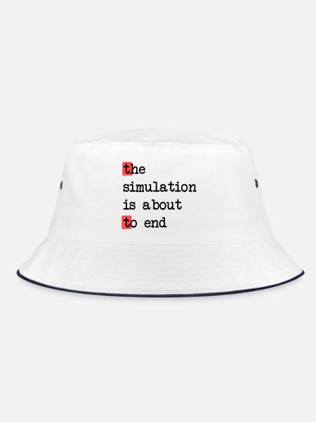 La fin de la simulation, Sci-Fi Matrix Humour Chemise - Bob - blanc/marine - Devant