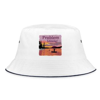 Problem Lösung Angeln - Bucket Hat - Weiß/Navy - Vorne