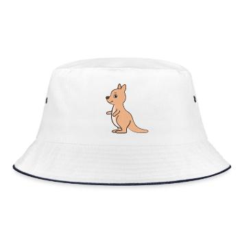 Kangaroo - Bucket Hat - white/navy - Front