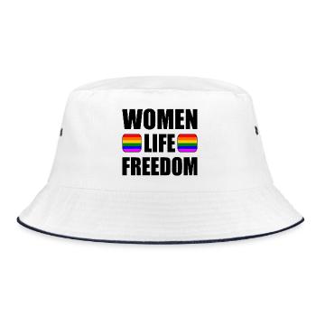 Women life freedom - Bucket Hat - Weiß/Navy - Vorne