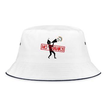 No Thanks - Bucket Hat - Weiß/Navy - Vorne