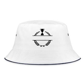 Lauwerkrans name banner with cup - Bucket Hat - white/navy - Front