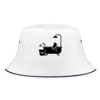 Cleaner bathtub - Bucket Hat - white/navy - Front