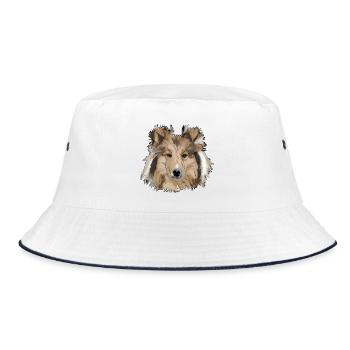 Collie - Bucket Hat - Weiß/Navy - Vorne