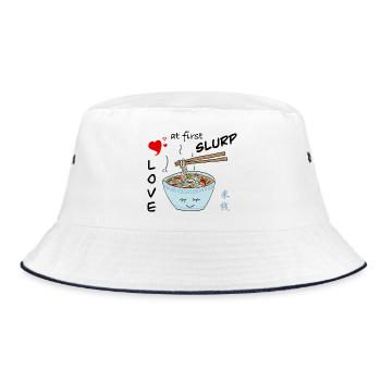 Reisnudeln Valentinstag - Bucket Hat - Weiß/Navy - Vorne