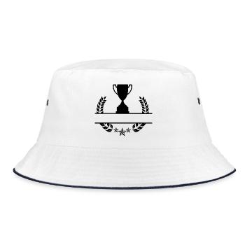 Laurel wreath monogram cup - Bucket Hat - white/navy - Front