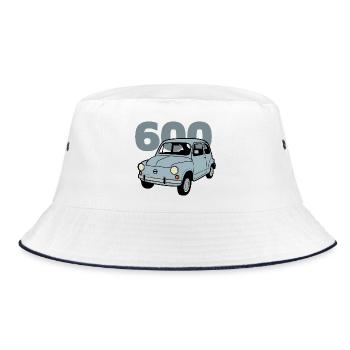 600 blue v2 - Bucket Hat - white/navy - Front