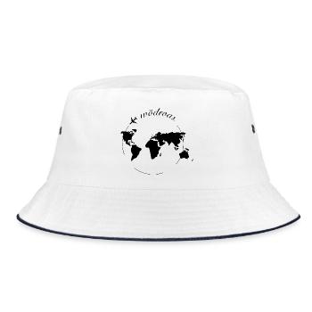 Wödroas - Weltreise, Österreichischer Dialekt - Bucket Hat - Weiß/Navy - Vorne