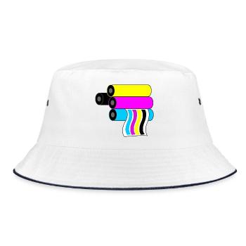 Printing logo 3 - Bucket Hat - white/navy - Front