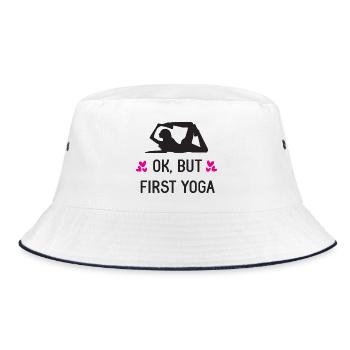107Ok, But First Yoga - Bucket Hat - white/navy - Front