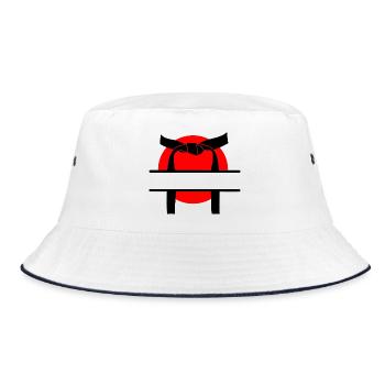 Black belt japanese sun - Bucket Hat - white/navy - Front