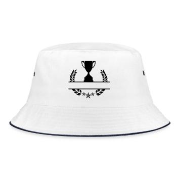 Laurel wreath monogram cup - Bucket Hat - white/navy - Front