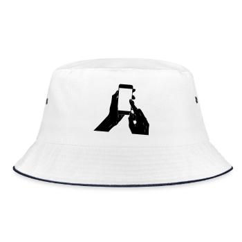 smartphone in your hands - Bucket Hat - white/navy - Front