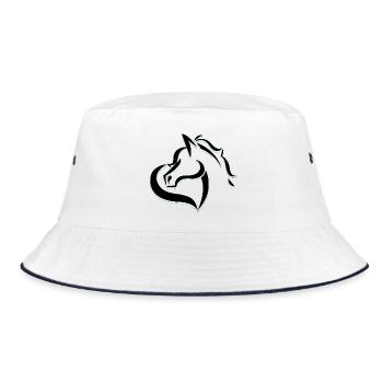 Tannis Ausritte Logo ohne Name - Bucket Hat - Weiß/Navy - Vorne