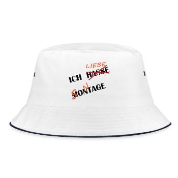 ICH HASSE MONTAGE UND LIEBE SONNTAGE - Bucket Hat - Weiß/Navy - Vorne