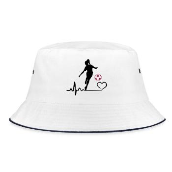Fußballerin Herzschlag - Bucket Hat - Weiß/Navy - Vorne