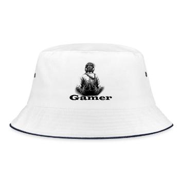 Gamer - Bucket Hat - Weiß/Navy - Vorne