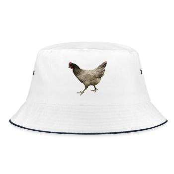 graues Huhn - Bucket Hat - Weiß/Navy - Vorne