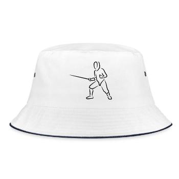 Funny fencer - Bucket Hat - white/navy - Front