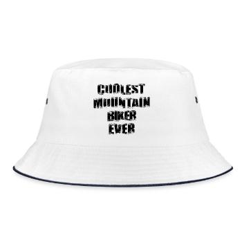 Cool mountain biker - Bucket Hat - white/navy - Front