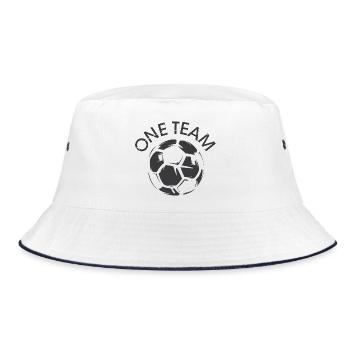 one team verein fußball club soccer illustration - Bucket Hat - Weiß/Navy - Vorne