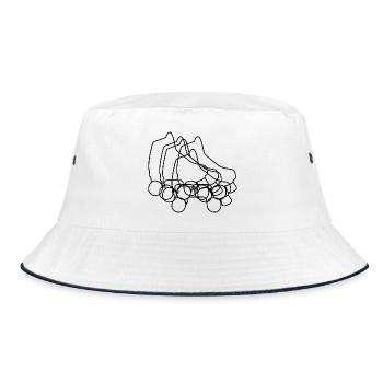 Roller Skates Sketch - Bucket Hat - white/navy - Front