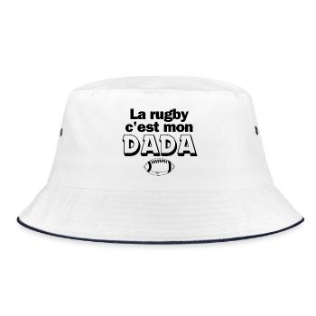 rugby, rugby humour, fan de rugby - Bob - blanc/marine - Devant