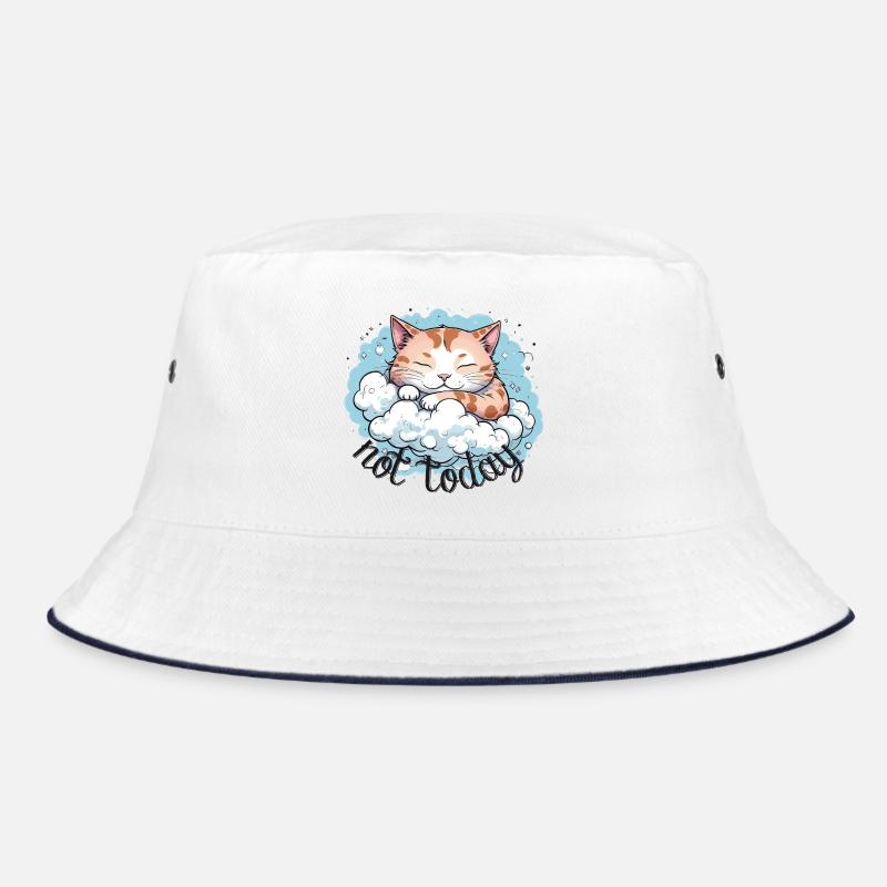 chat qui dort, humour drôle de chat - Bob - blanc/marine