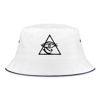 The Black Pyramid of the God Horus - Bucket Hat - white/navy - Front