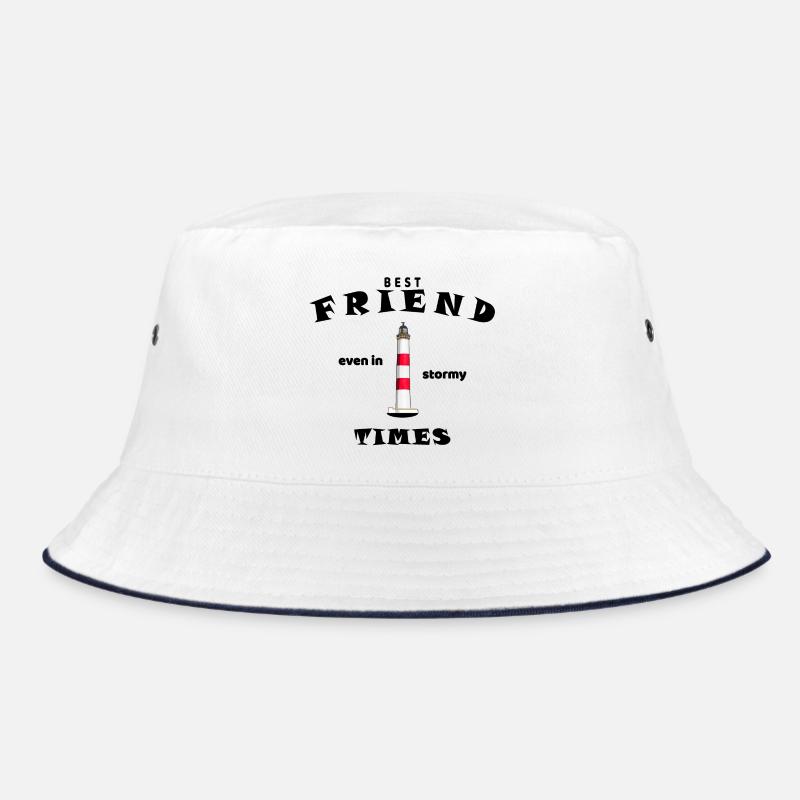 Bester Freund, beste Freundin, Freunde, Englisch - Bucket Hat - Weiß/Navy