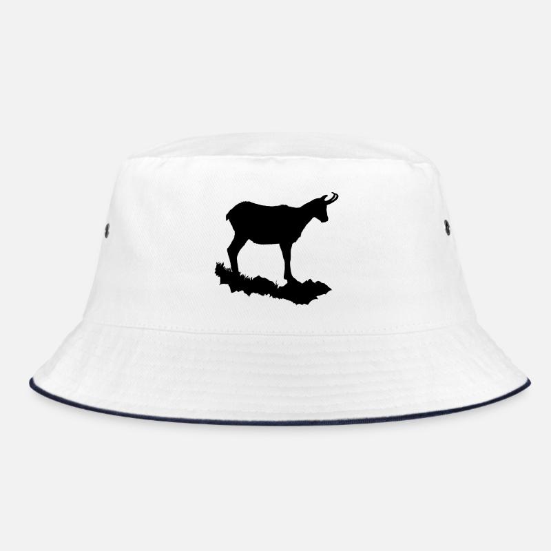 Gämse - Bucket Hat - Weiß/Navy