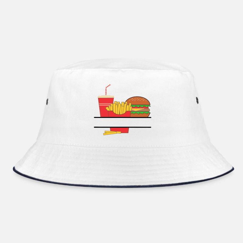 Pommesbuden-Logo oder Restaurant-Emblem Bucket Hat