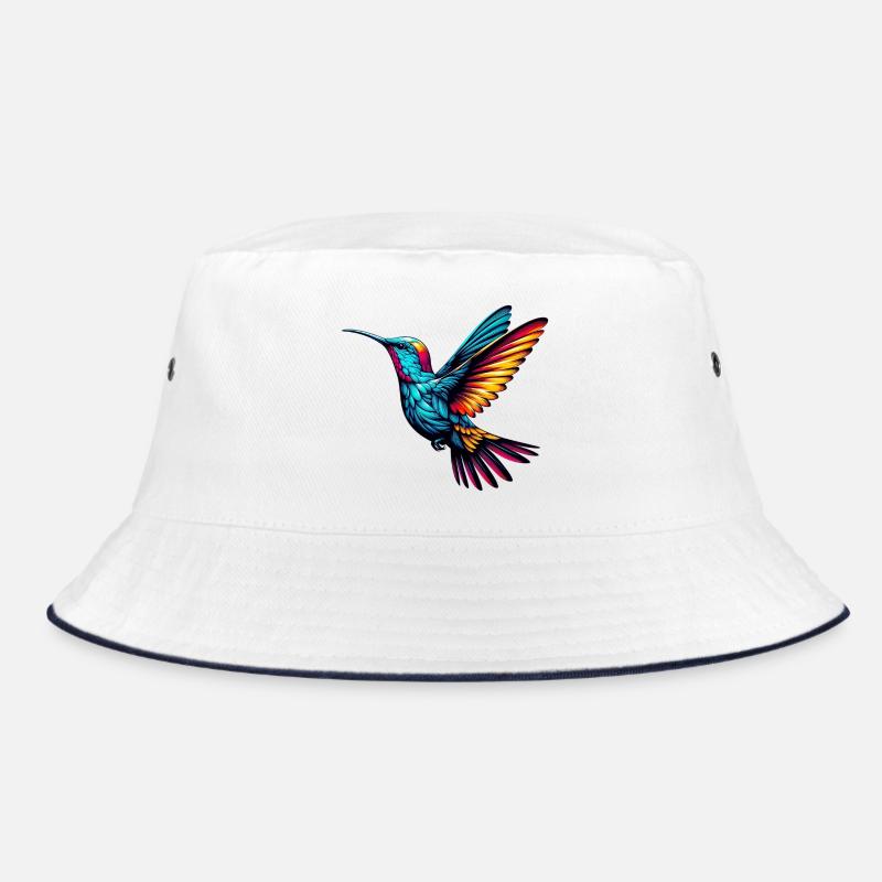 Kolibri - Bucket Hat - Weiß/Navy