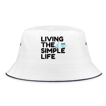 Living the simple life - Bucket Hat - Weiß/Navy - Vorne