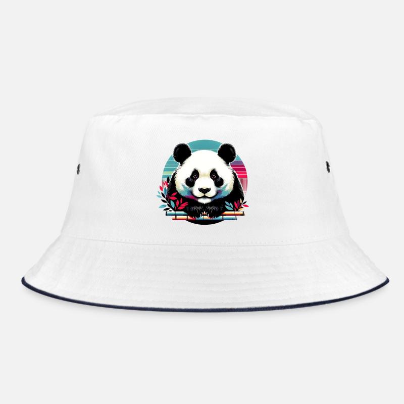 Panda - Bucket Hat - Weiß/Navy