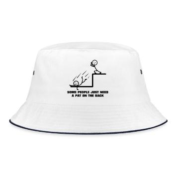 Some People Just Need A Pat On The Back Sarcastic - Bucket Hat - white/navy - Front
