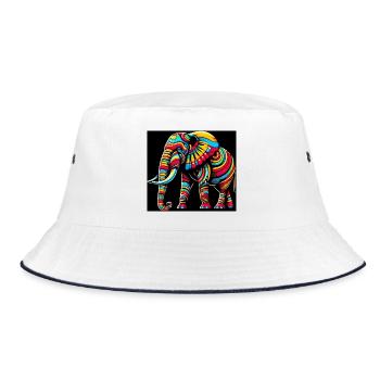 Elephant Pop Art - Bucket Hat - white/navy - Front