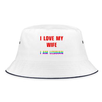 J’aime ma femme - Je suis lesbienne - Bob - blanc/marine - Devant