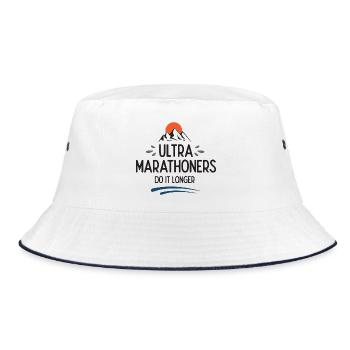 Ultra-Marathonläufer machen es länger - Bucket Hat - Weiß/Navy - Vorne
