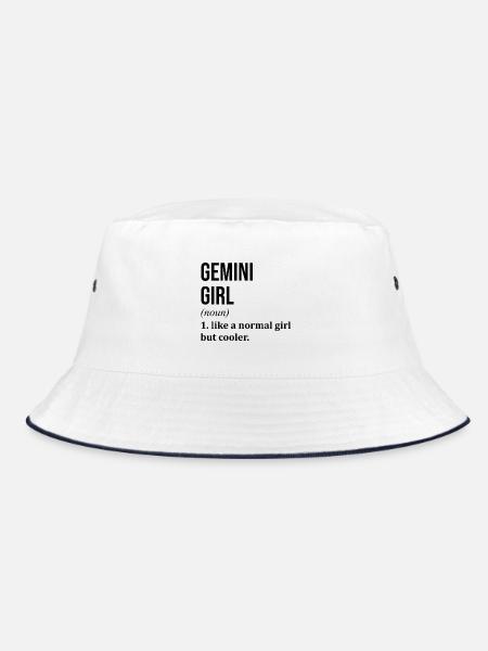 Zwillinge - Bucket Hat - Weiß/Navy - Vorne
